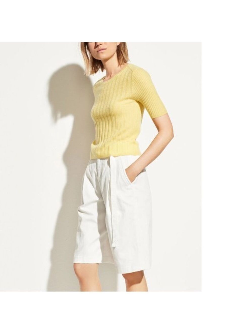Vince Elbow Sleeve Cashmere Pullover